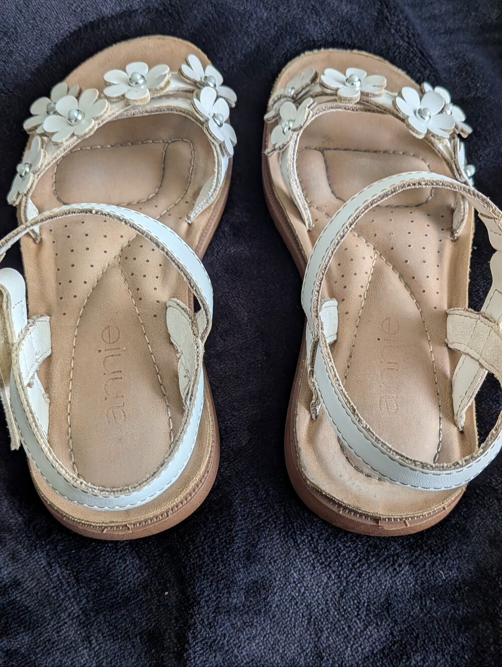 Girls Annie Floral Strap Sandals, White / Size 13 - Picture 7 of 9